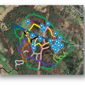 Merryspring Trails and Points of Interest Live on Google Maps. (Photo courtesy Merryspring Nature Center) Trail map with QR code points