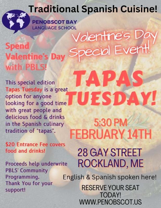 Tapas Tuesday! - Penobscot Bay Language School