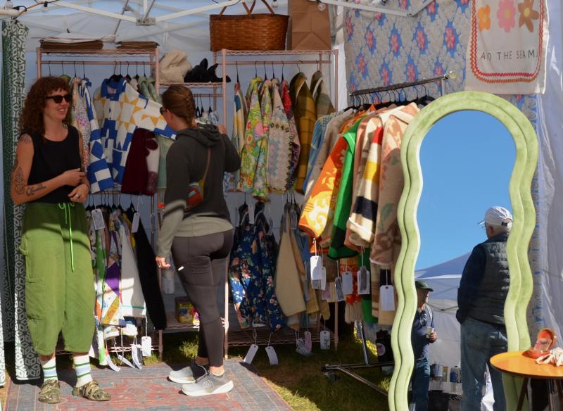 Maine designed and produced clothing is a growing market at the Common Ground Fair over the last decade. (Photo by Lynda Clancy) Maine designed and produced clothing is a growing market at the Common Ground Fair over the last decade. (Photo by Lynda Clancy)