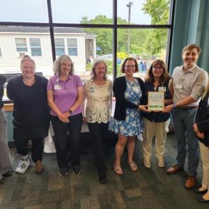 Members of the Pen Bay and Waldo Hospital Sustainability Committee gathered in the Bay View Café at Pen Bay Hospital to accept a Practice Greenhealth Partner for Change Award on Tuesday, Aug. 5. (Photo courtesy MaineHealth) Members of the Pen Bay and Waldo Hospital Sustainability Committee gathered in the Bay View Café at Pen Bay Hospital to accept a Practice Greenhealth Partner for Change Award on Tuesday, Aug. 5. (Photo courtesy MaineHealth)