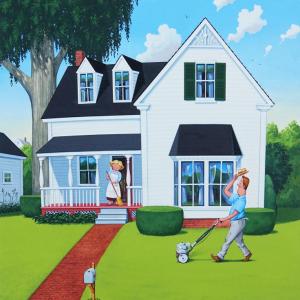 An Ordinary House by Chris Van Dusen, gouache on paper. (Photo courtesy Page Gallery) Artwork by Chris Van Dusen