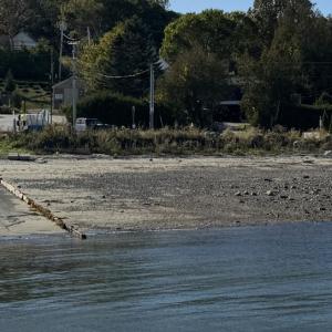 15 McKay Road and current boat landing as seen from the town pier. (Photo by Ed O’Brien) 15 McKay Road